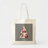 Moderne kerstboom Foto Collage Gray Tote Bag (Voorkant)