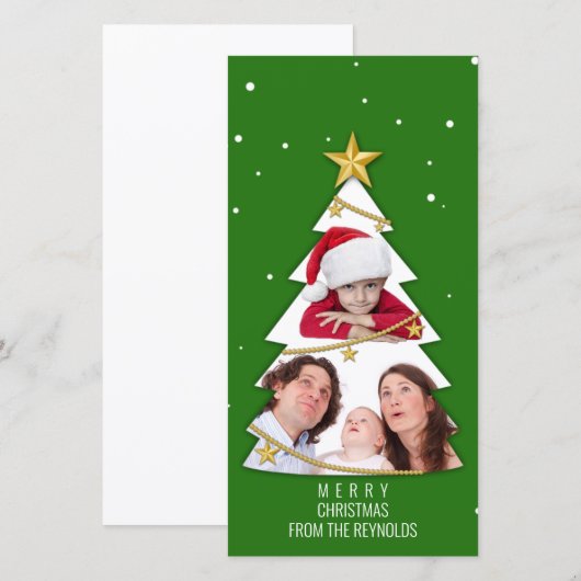 Moderne kerstboom foto Collage Green (Voorkant / Achterkant)