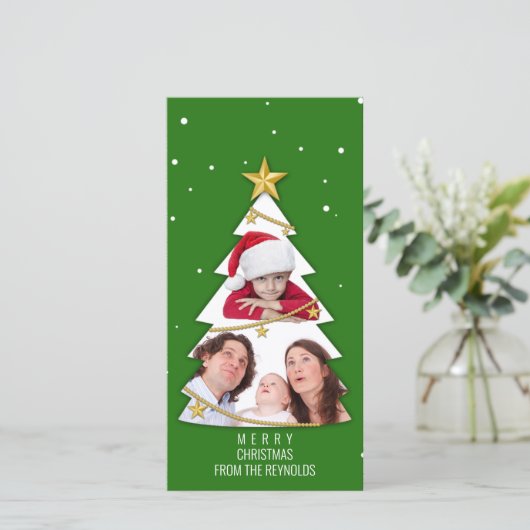 Moderne kerstboom foto Collage Green (Staand voorkant)