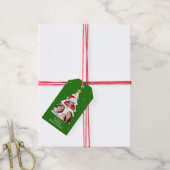 Moderne kerstboom foto Collage Green Cadeaulabel (Met Touw)