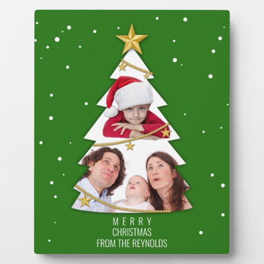 Moderne kerstboom foto Collage Green Fotoplaat (Voorkant)