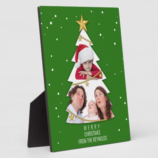 Moderne kerstboom foto Collage Green Fotoplaat (Zijkant)