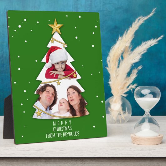 Moderne kerstboom foto Collage Green Fotoplaat (Zijkant)