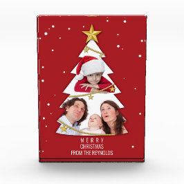 Moderne kerstboom Foto Collage Red