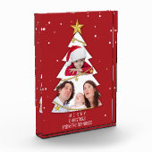 Moderne kerstboom Foto Collage Red (Links)