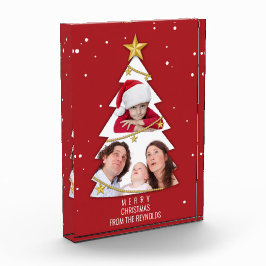 Moderne kerstboom Foto Collage Red