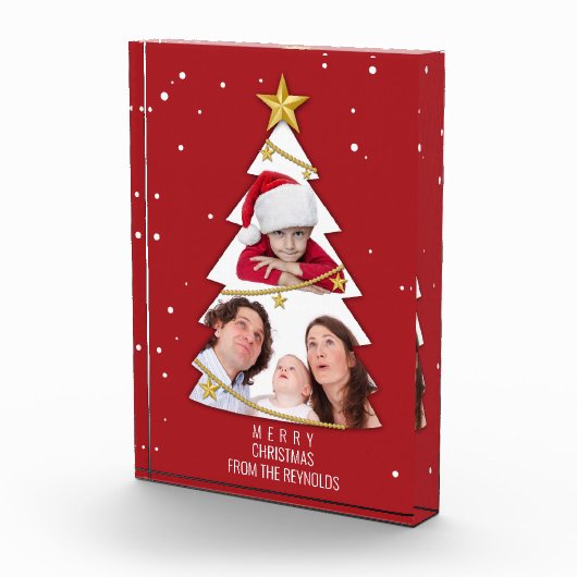 Moderne kerstboom Foto Collage Red (Rechts)