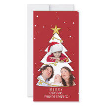 Moderne kerstboom Foto Collage Red