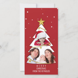 Moderne kerstboom Foto Collage Red