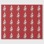 Moderne kerstboom Foto Collage Red Cadeaupapier (Vlak)