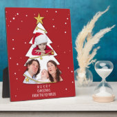 Moderne kerstboom Foto Collage Red Fotoplaat (Zijkant)