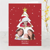Moderne kerstboom Foto Collage Red Kaart (Gele Bloem)