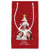 Moderne kerstboom Foto Collage Red Klein Cadeauzakje (Voorkant)