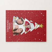 Moderne kerstboom Foto Collage Red Legpuzzel (Horizontaal)