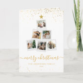 Moderne kerstboom fotocollage feestdagen kaart (Voorkant)