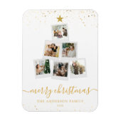Moderne kerstboom fotocollage magneet (Verticaal)