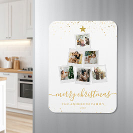 Moderne kerstboom fotocollage magneet