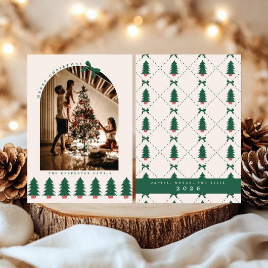 Moderne Kerstboom Fotokaart Kaart