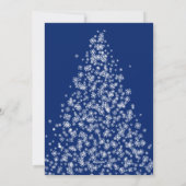 Moderne kerstboom gemaakt van sneeuwvlokken feestdagenkaart (Achterkant)