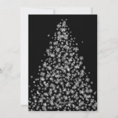 Moderne kerstboom gemaakt van sneeuwvlokken feestdagenkaart (Achterkant)