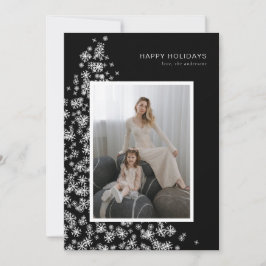 Moderne kerstboom gemaakt van sneeuwvlokken feestdagenkaart