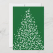 Moderne kerstboom gemaakt van sneeuwvlokken feestdagenkaart (Achterkant)