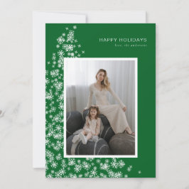 Moderne kerstboom gemaakt van sneeuwvlokken feestdagenkaart