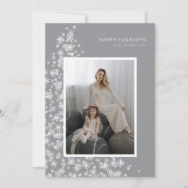 Moderne kerstboom gemaakt van sneeuwvlokken feestdagenkaart