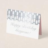 Moderne Kerstboom geometrische verjaardag Folie Kaarten (Voorkant)