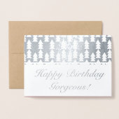 Moderne Kerstboom geometrische verjaardag Folie Kaarten (Voorkant met envelop)