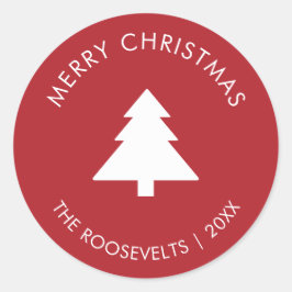 Moderne kerstboom geschenk labels envelop afdichti