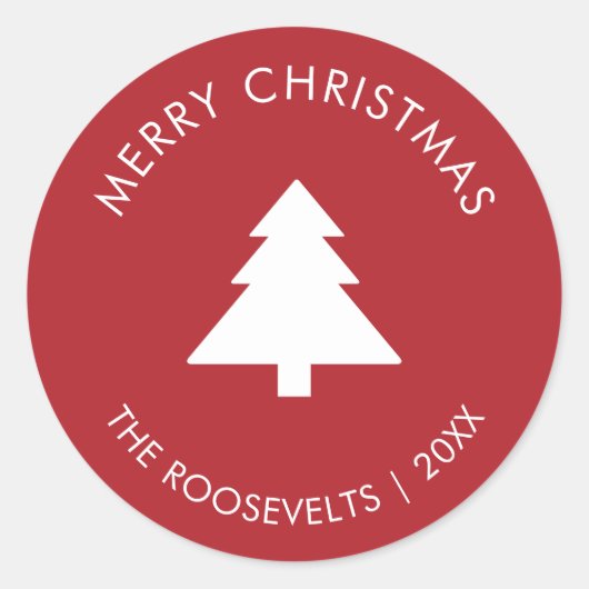 Moderne kerstboom geschenk labels envelop afdichti (Voorkant)