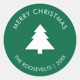 Moderne kerstboom geschenk labels envelop afdichti