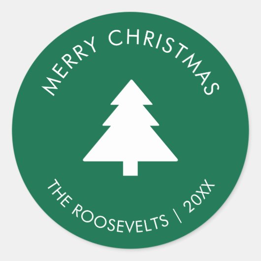 Moderne kerstboom geschenk labels envelop afdichti (Voorkant)