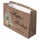 Moderne Kerstboom Geschenkentas Groot Cadeauzakje (Achterkant Gekanteld)