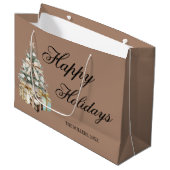 Moderne Kerstboom Geschenkentas Groot Cadeauzakje (Voorkant Gekanteld)