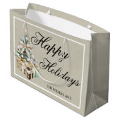 Moderne Kerstboom Geschenkentas Groot Cadeauzakje (Achterkant Gekanteld)