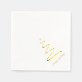 Moderne kerstboom - golden&white - diagonaal servet (Voorkant)