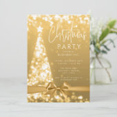 Moderne Kerstboom Goud Corporate Party Kaart (Staand voorkant)