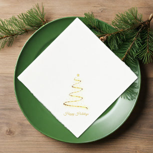 Moderne kerstboom - gouden&wit - diagonaal servet