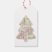Moderne kerstboom groen en rood cadeaulabel (Voorkant)