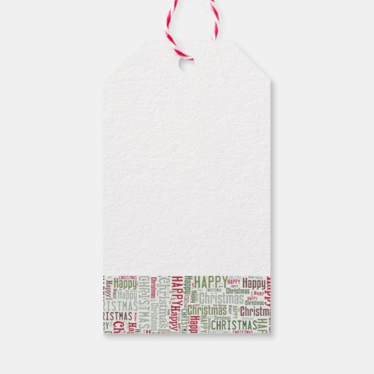 Moderne kerstboom groen en rood cadeaulabel (Achterkant)