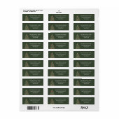 Moderne kerstboom groen rood elegante familie etiket (Full Sheet)