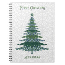 Moderne kerstboom Groen Wit Gepersonaliseerd