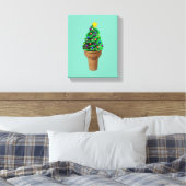 Moderne kerstboom ijskunst canvas afdruk (Insitu (Slaapkamer))