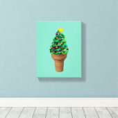 Moderne kerstboom ijskunst canvas afdruk (Insitu (Houten vloer))