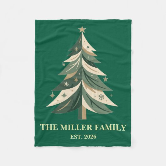 Moderne Kerstboom Illustratie Fleece Deken (Voorkant)
