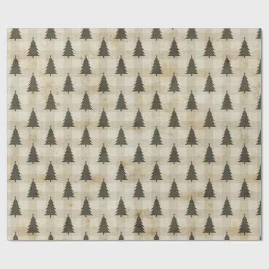 Moderne kerstboom in de bosbouw cadeaupapier (Vlak)