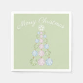 Moderne kerstboom in drie parelkleuren servet (Voorkant)