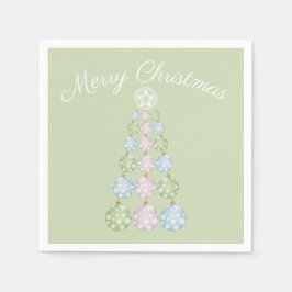 Moderne kerstboom in drie parelkleuren servet